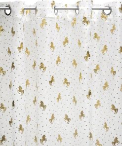 Voilage à œillets 140x250 cm Licorne blanc - Blanc