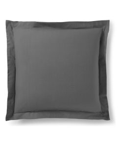 Taie d'oreiller Anthracite 63 x 63 cm volant plat piqué / 100% Coton / 57 fils/cm² - Gris