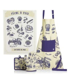 Manique de cuisine Peche a pied 18 x 18 cm - Beige
