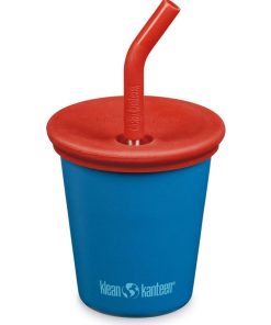 Gobelet en inox 296 ml avec couvercle à paille Mykonos Blue - Multicolore