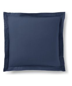 Taie d'oreiller Bleu marine 63 x 63 cm volant plat piqué / 100% Coton / 57 fils/cm² - Bleu marine