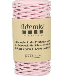 Fil de papier kraft rose 2mm x 25 m - N/A