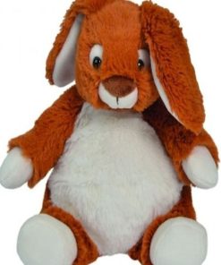 Doudou Nicotoy Lapin Marron Oranger pantin - Lapin assis - Marron