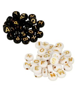 600 Perles alphabet blanc/ noir - N/A
