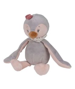 Doudou Nattou Pingouin Gris Mini Pantin - 14 x 14 x 7 cm Sacha & Pauline - Gris