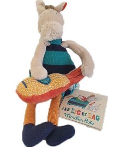 Doudou Moulin Roty Cheval Vert hochet - Zig Zag - Vert