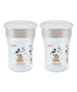 Lot 2 tasses d'apprentissage Magic Cup 360 Mickey 230ml 8M+ Nuk - Gris