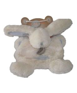 doudou Babynat Lapin Bleu BN782 Les Calins Plat - Bleu