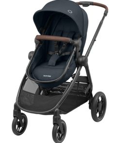 MAXI-COSI Poussette 2 en 1 Zelia 3, nacelle intégrée, 4 roues, Essential Graphite - Gris Gris