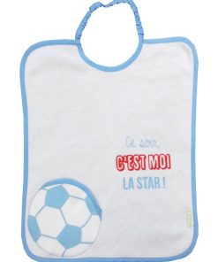Bavoir pliable Bagolo football - 12 mois - Bleu