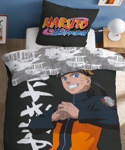 Parure de lit 'Naruto' - 1 personne - Orange/Gris