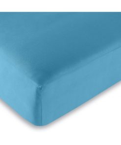 Univers Decor - Drap Housse Turquoise 160 X 200 Cm / 100% Coton / 57 Fils/cm² - Bleu turquoise