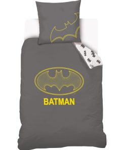 Housse De Couette DC Comics Batman et Taie D'oreiller - 100 % Coton - Gris