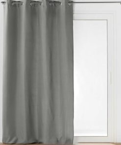 Rideau à œillets occultant isolant 135x260 cm Micropolar gris - Gris