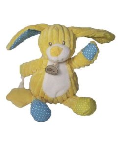 doudou Babynat Lapin Jaune etoile jaune hochet BN738 Les Coteles Hochet - Jaune