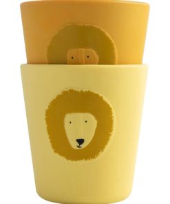 Lot de 2 gobelets en silicone Mr Lion - Jaune