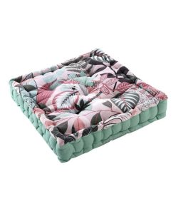 Coussin de sol 60x60 cm Ara coton - Bleu