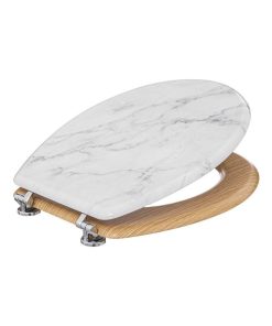Abattant WC bois zinc Lea - Blanc