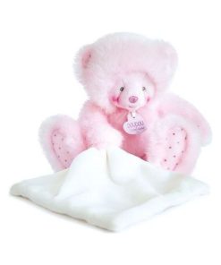 Doudou Doudou et compagnie Ours Rose avec mouchoir pantin - Trop Mimi - Rose