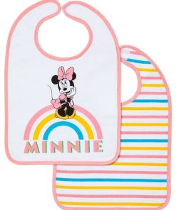 Lot de 2 bavoirs 1er âge DS Minnie Rainbow 6+ - Rose