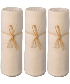 Lot x3 Draps housse bébé 100% jersey Bio peigné - 'P'tit Basile' - Ecru