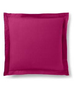Taie d'oreiller Fushia 63 x 63 cm volant plat piqué / 100% Coton / 57 fils/cm² - Rose