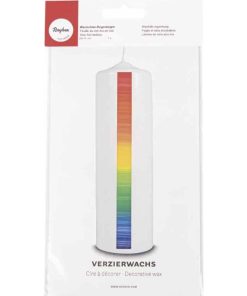 Feuille de cire Arc-En-Ciel 20 x 10 cm - Rayures horizontales - Multicolore