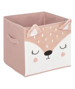 Bac de rangement Biche 29x29 - Rose