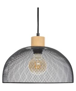 Suspension métal et bois Sam noir D30 - Noir