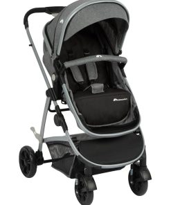BEBECONFORT Poussette 2 en 1 Hello, avec nacelle intégrée, 4 roues, Black Chic - Gris Noir