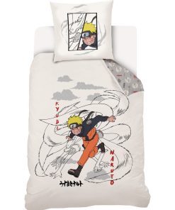 Housse De Couette Naruto & Kyubi 1 Taie D'oreiller - 100% Coton - Beige