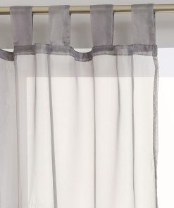 Paire de voilages pattes 140x240 cm gris - Gris