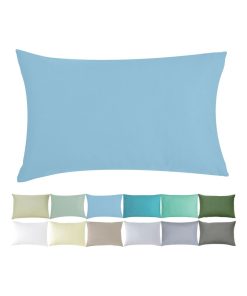 Taie d'oreiller bébé - 100% coton Bio - 'P'tit Basile' - Bleu ciel