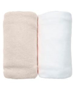 Eveil Et Nature Lot De 2 Draps Housse Jersey Coton Bio - Ecru