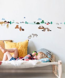Frise adhésive sticker Forêt du nord (5 m) - Blanc