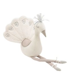 Peluche paon blanc (43 cm) - Ecru