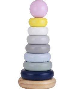 Pyramide à anneaux en Bois - Multicolore