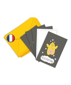 5 Cartes De Félicitation Naissance Ou Grossesse 'poussin' | Fabrication Française - N/A