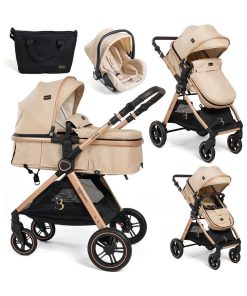 BEBELISSIMO - Poussette combinée trio 3 en 1 - siège auto 0m - jusqu’à 22kg – Nicea - beige - Beige