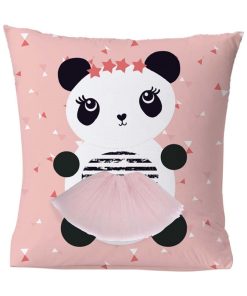 Future Home - Coussin coton rose avec panda 40x40cm - Rose