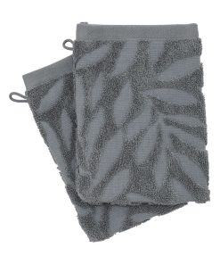 2 gants de toilette tencel Ciselle - gris anthracite