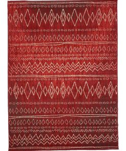 Tapis berbère style 140x200 BC BERBERE 2 Rouge fabriqué en Europe Exclusivité idéal pour le salon - Rouge