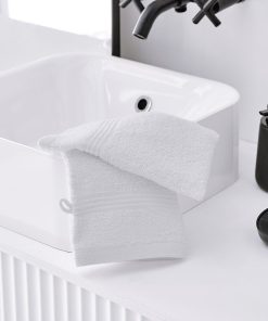 Lot de 2 gants de toilette - blanc