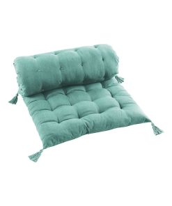 Matelas de sol + pompons 60x120 cm coton uni Pacifique menthe - Vert