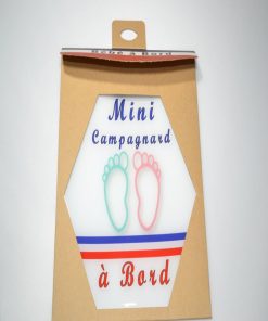 Adhésif bébé à bord - Mini Campagnard - Blanc