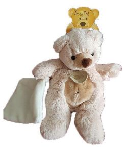 Doudou Babynat Ours Marron Ourson calin mouchoir Pantin - - Marron