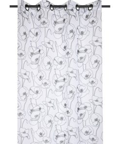 Voilage à œillets 140x260 cm Diane blanc - Blanc