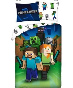 Parure de lit coton Enfant Minecraft - Bleu