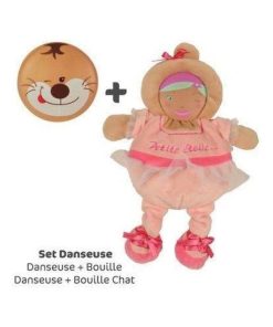 Doudou Doudou et Compagnie les bouilles set danseuse + bouille chat DC2291 - Rose