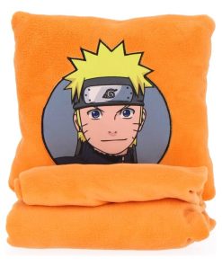 Coussin Plaid Polaire Naruto Shippuden - 100% Polyester - Orange